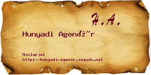 Hunyadi Agenór névjegykártya